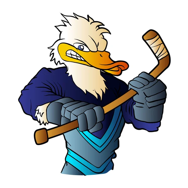 Duck hockey player.vector ilustração —  Vetores de Stock