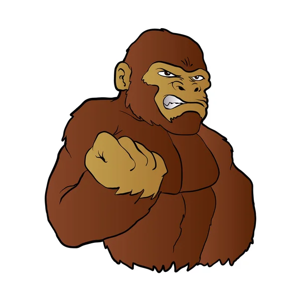 Ilustración vectorial gorila de dibujos animados — Vector de stock