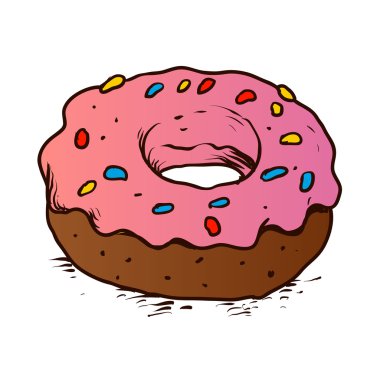 Renkli sprinkles ile çörek.