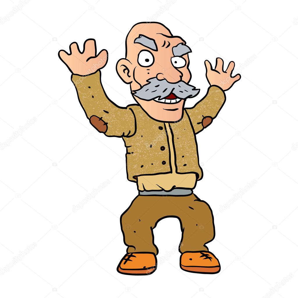 grumpy old man cartoon character