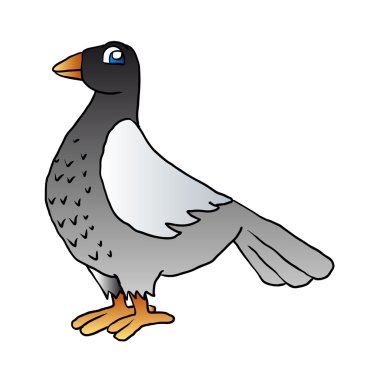 çizgi film pigeon.vector illüstrasyon
