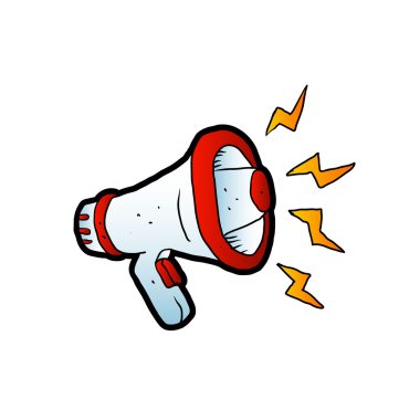 megafon cartoon.vector illüstrasyon