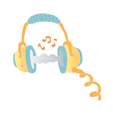 Sulu Boya headphone.vector illüstrasyon