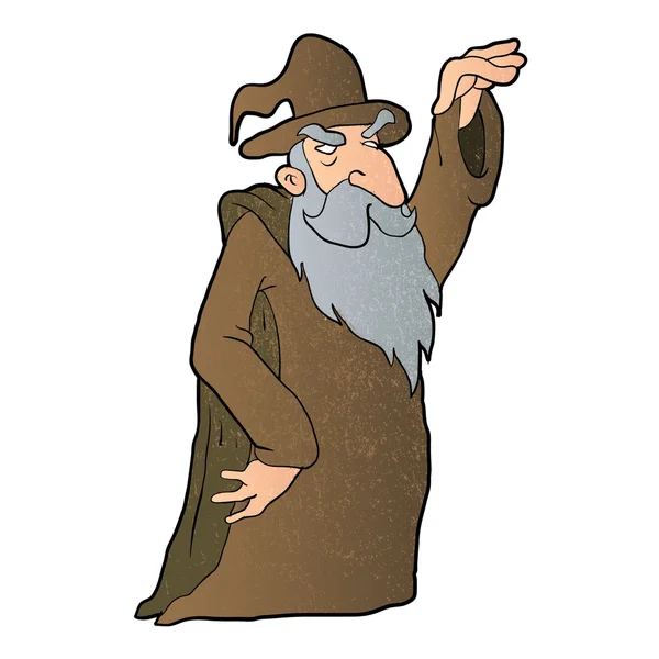 Wizard lama kartun.vector ilustrasi - Stok Vektor