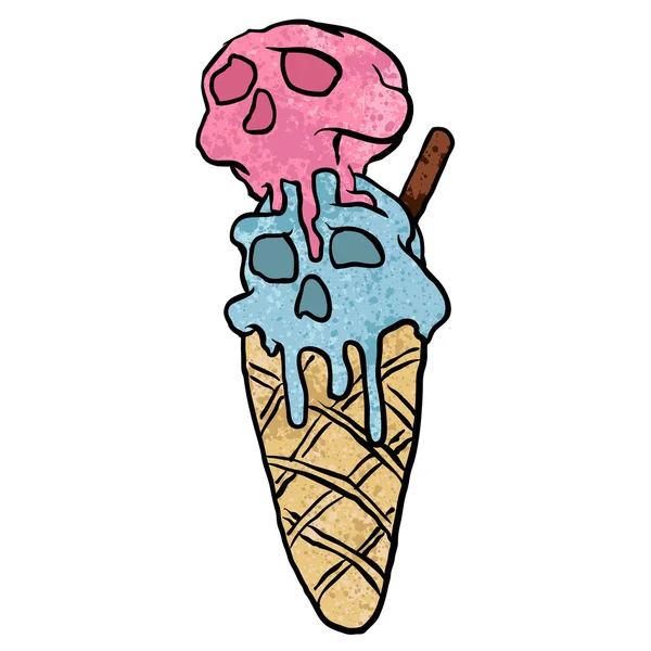 Skull ice cream.vector illustration — Stock Vector