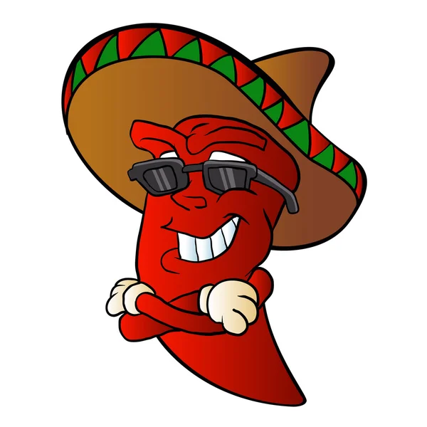 Dibujo animado mexicano pepper.vector ilustración . — Vector de stock