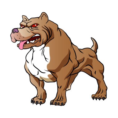 güçlü pitbull bodybuilder.vector illüstrasyon.