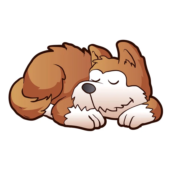 Lindo cachorro dibujos animados durmiendo — Vector de stock