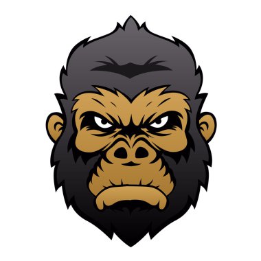 Goril kafa Cartoon.vector illüstrasyon.