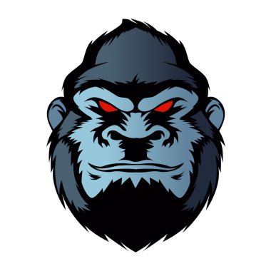 Mavi goril head.vector illüstrasyon.