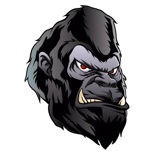 Gorilla head illustration.vector cartoon. — Stock Vector