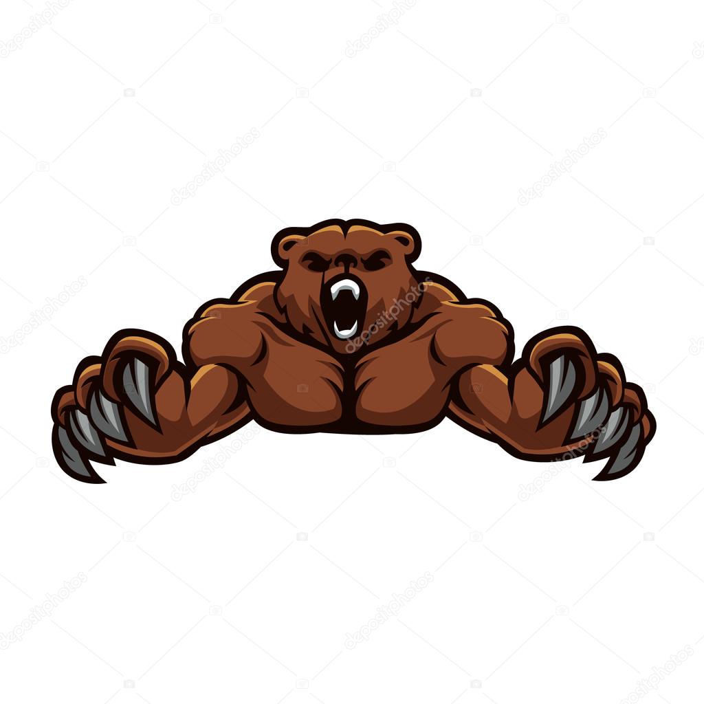 Vector Angry Bear.vector illustration.