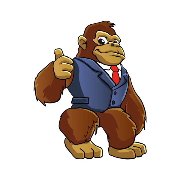 Gorilla in suit.vector illustrazione . — Vettoriale Stock