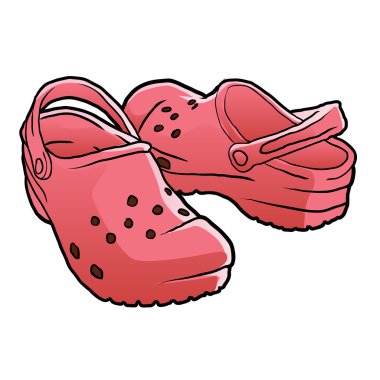 Croc ayakkabı çizgi film .vector illüstrasyon.
