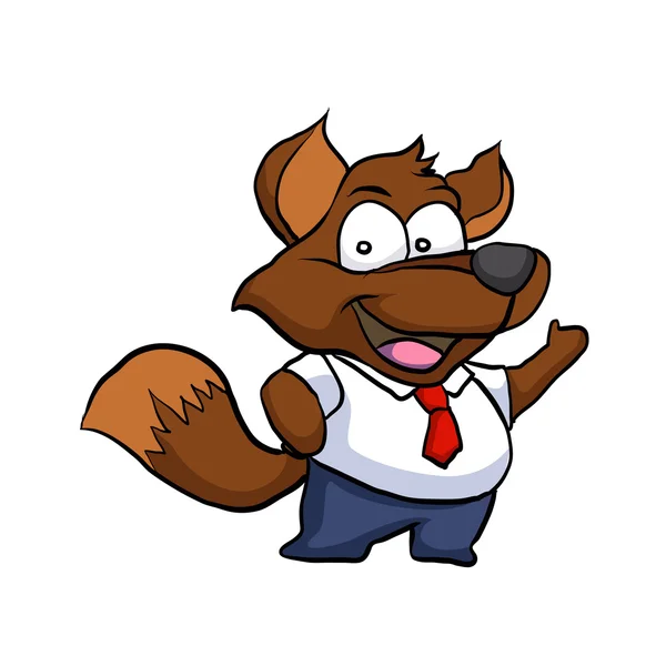 Cartoon fox.business fox. — Stockvector