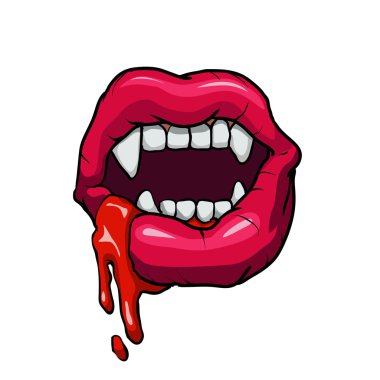 Sexy vampire mouth clipart