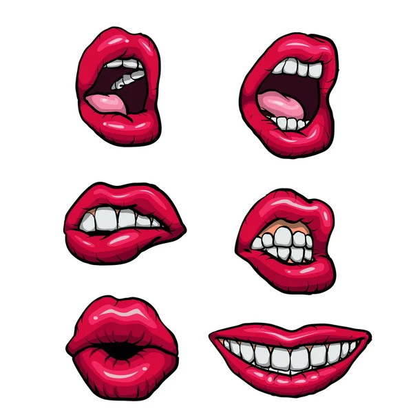 Vector lippen set. — Stockvector