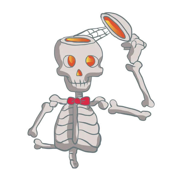Esqueleto engraçado com laço . —  Vetores de Stock