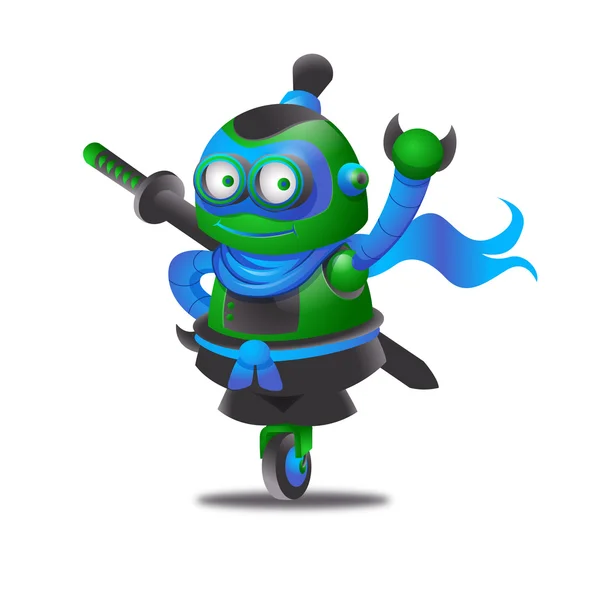 Dibujos animados ninja robot.Vector Diseño EPS — Archivo Imágenes Vectoriales