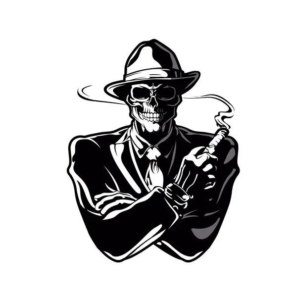 Gangster skull.vector design eps — Stockvektor