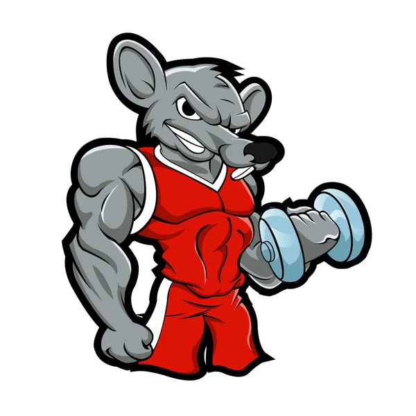 Entrenamiento de musculación Gym Rat — Vector de stock