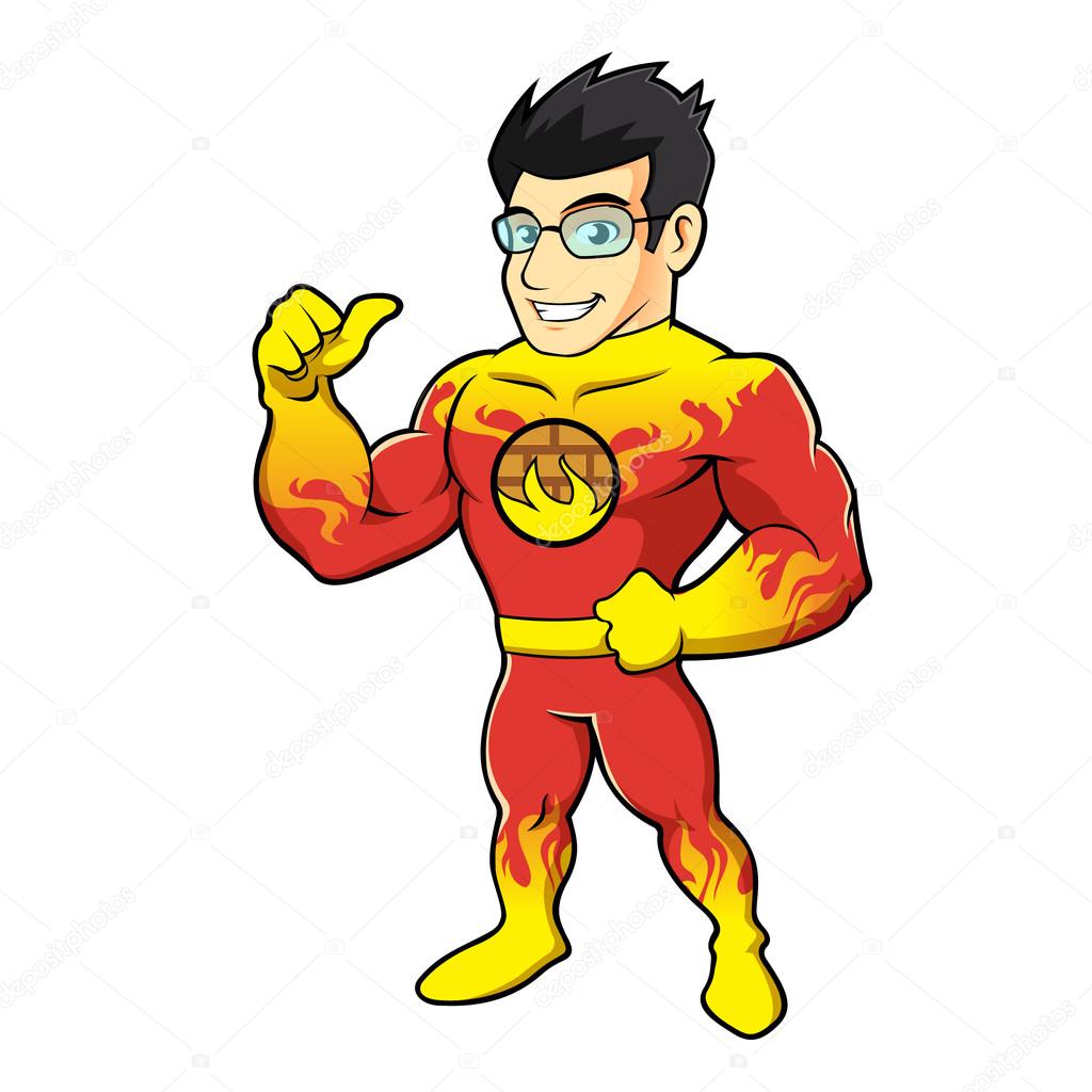 Super hero fireman cartoon