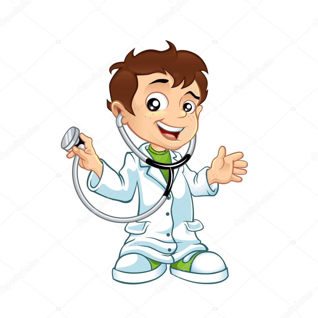 Cute little male doctor smiling Stock Vector by ©Milesthone 83039000
