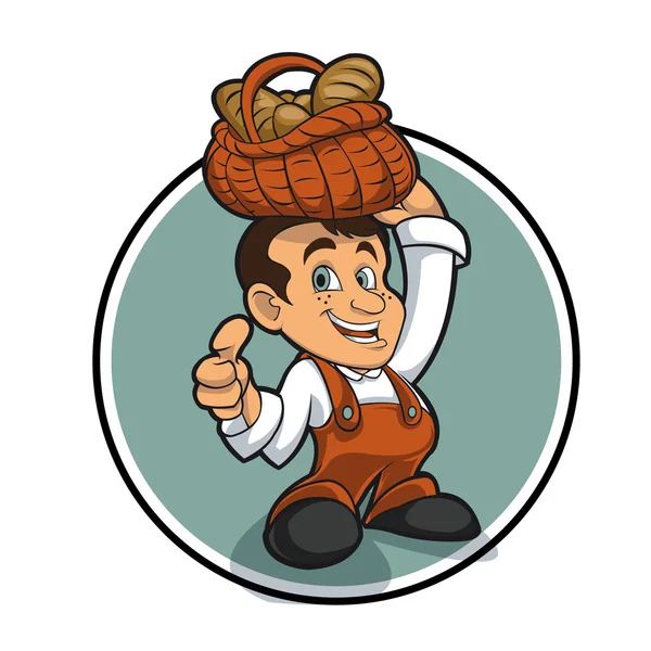 Happy little baker cartoon character — Stockový vektor