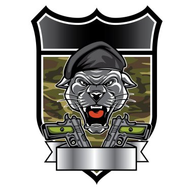 Puma Panter maskotu baş askeri amblemi