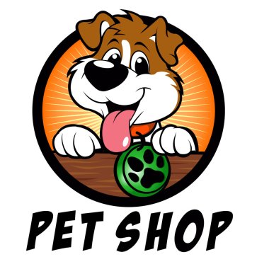 Evde beslenen hayvan dükkan köpek Logo