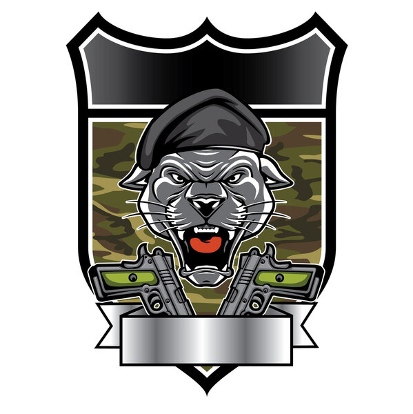 Cougar Panther Mascot Head military emblem Royalty Free Stock Illustrations