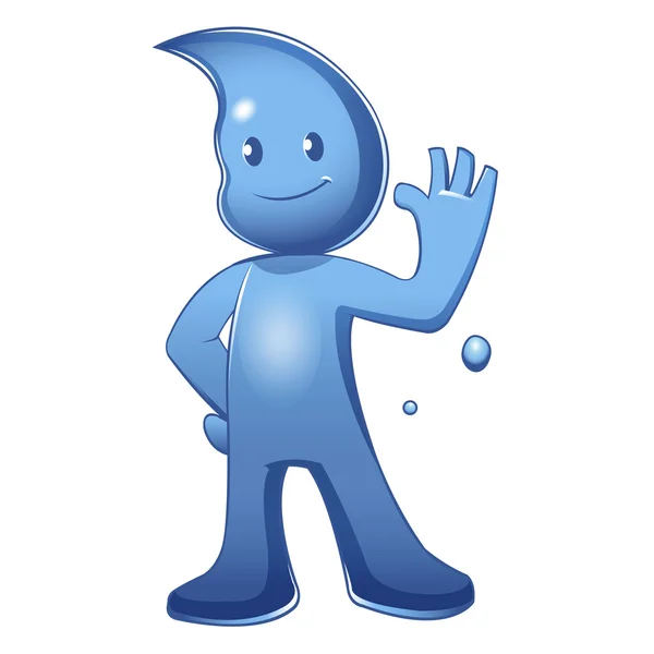 Personaggi della mascotte del fumetto dell'acqua — Vettoriale Stock