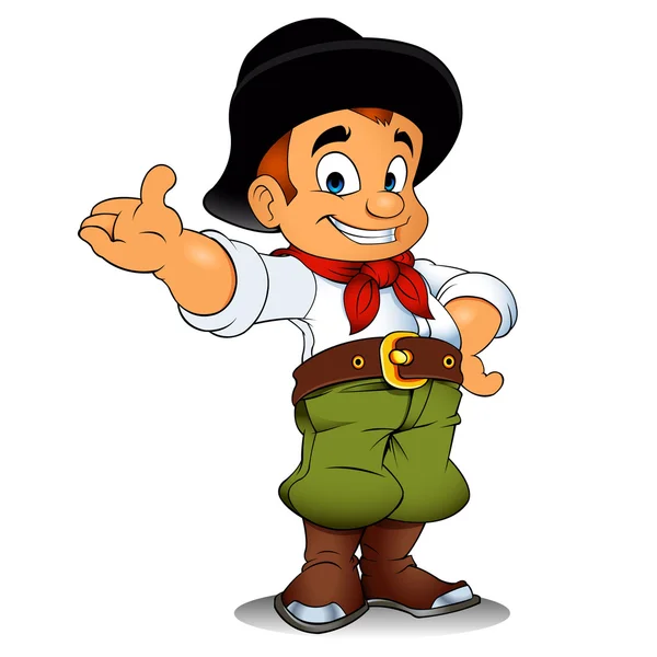 Caricatura de vaquero gaucho — Vector de stock