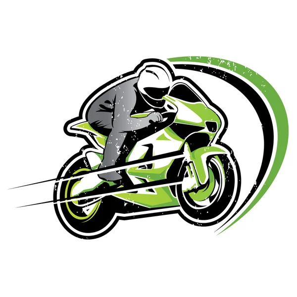 Motorcycle green racer vector - Stok Vektor