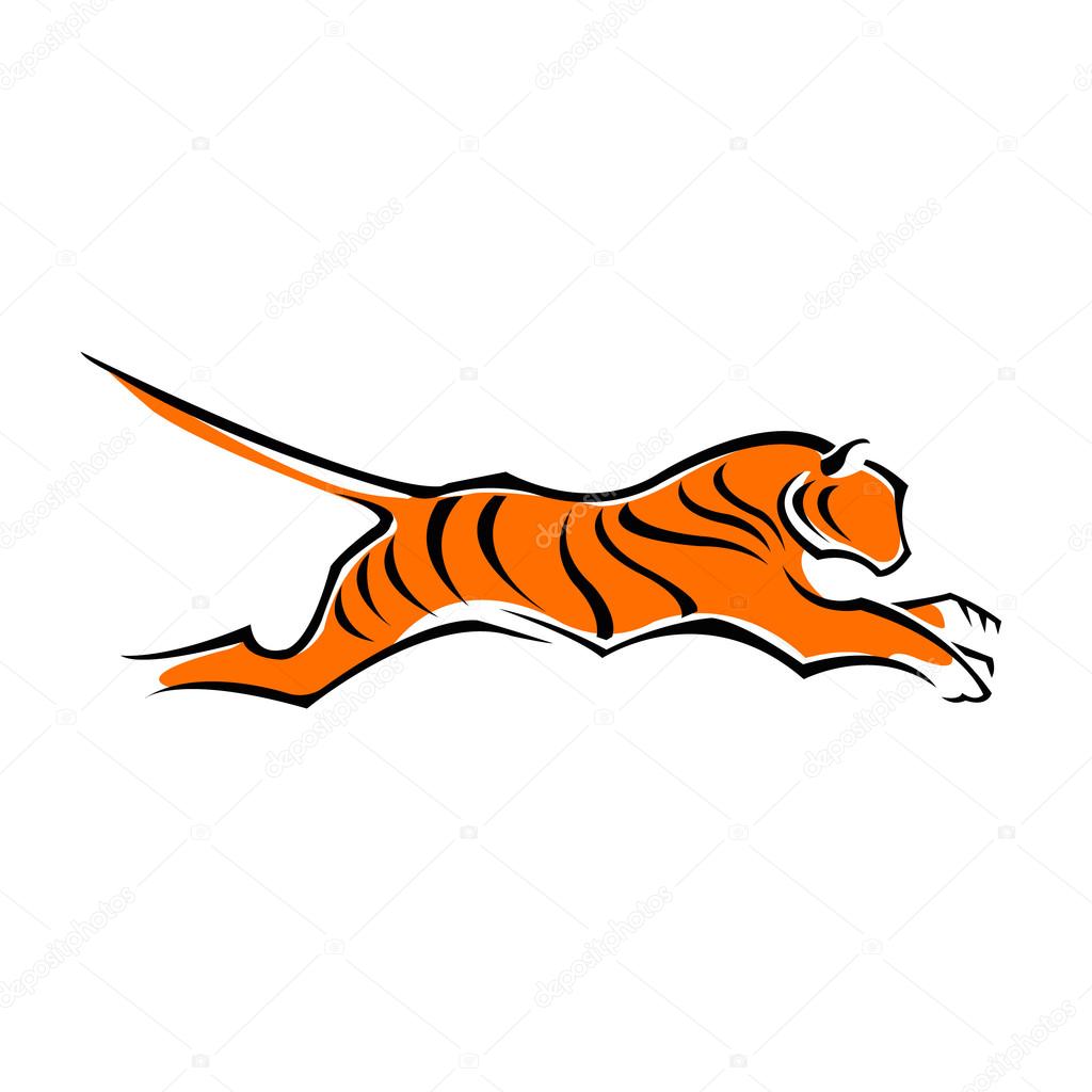 Abstract Tiger logo emblem mascot symbol