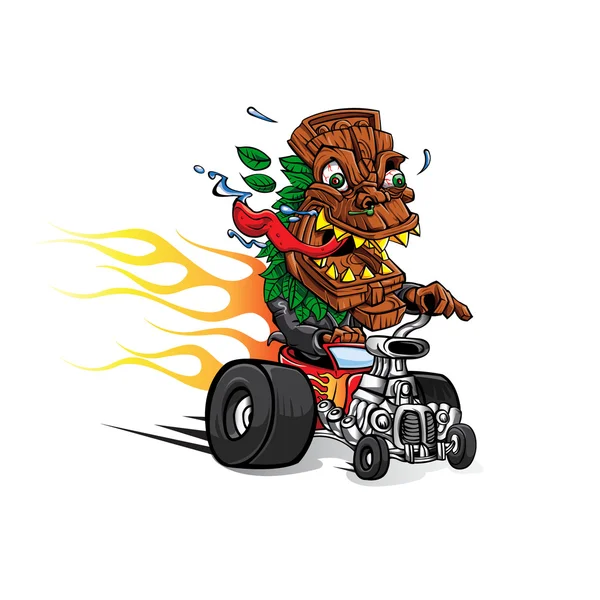 Tiki Masque dessin animé hotrod — Image vectorielle