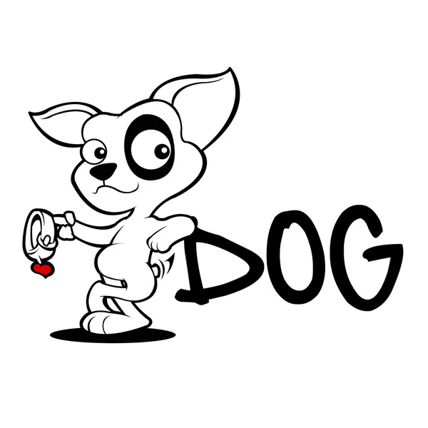 Bosquejo de adopción de dibujos animados lindo perro — Vector de stock