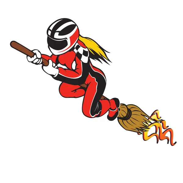 Broomstick Speeding Racing — Vector de stoc