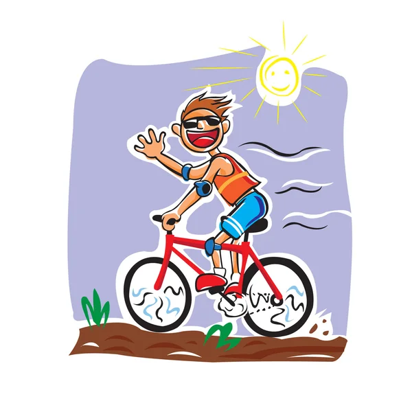 Vecteur de cyclisme garçon — Image vectorielle