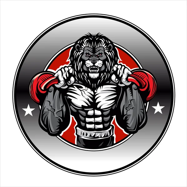 Illustrazione di un bodybuilder leone — Vettoriale Stock