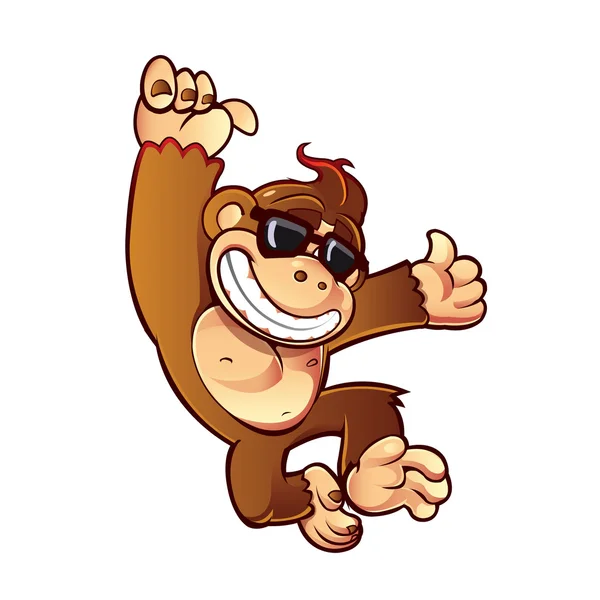 Illustration du singe dessin animé — Image vectorielle