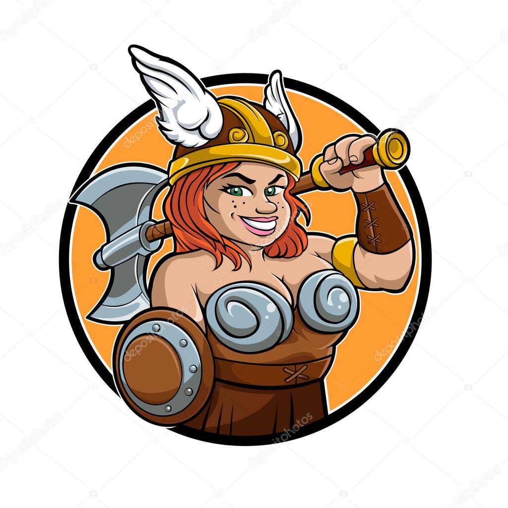 Cartoon barbarian viking girl Stock Vector Image by ©Milesthone 86507018