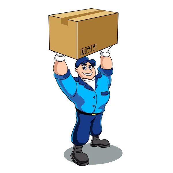 Mann hält eine Schachtel — Stockvektor