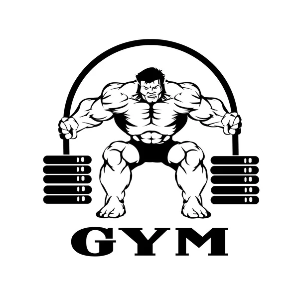 Bodybuilder with barbell — Stock Vector