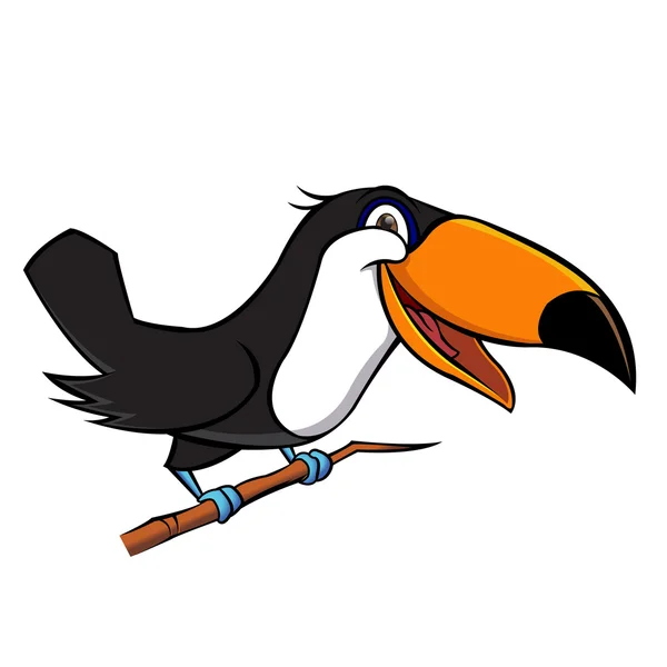 Carino toucan uccello cartone animato — Vettoriale Stock