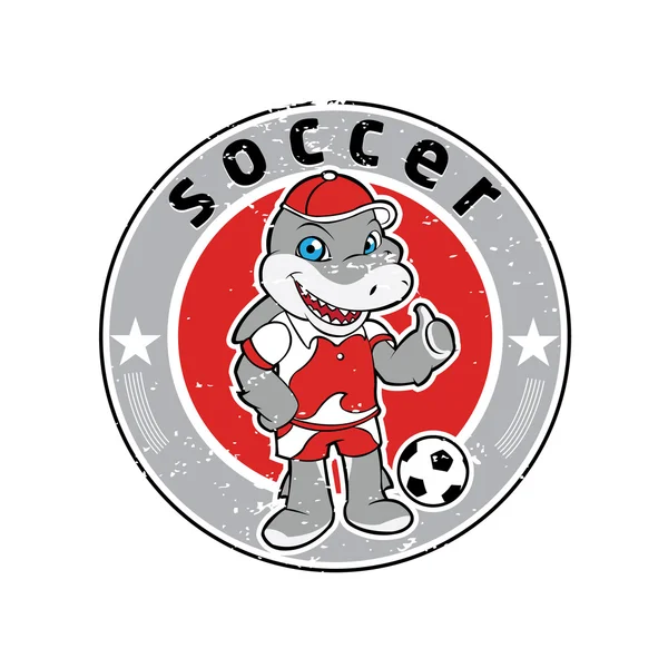 Logotipo do time de futebol mascote tubarão — Vetor de Stock