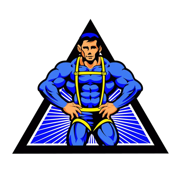 Ilustración azul superhéroe — Archivo Imágenes Vectoriales