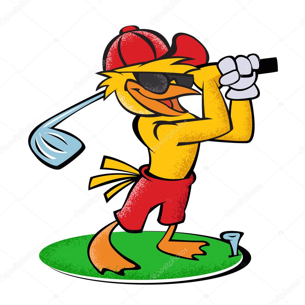 Funny bird. Golf. Stock Illustration by ©Milesthone 89907336