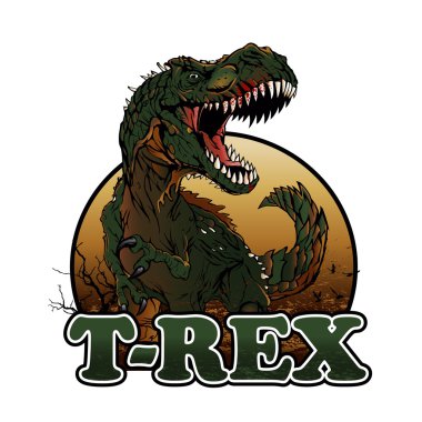 Agresif t rex illüstrasyon