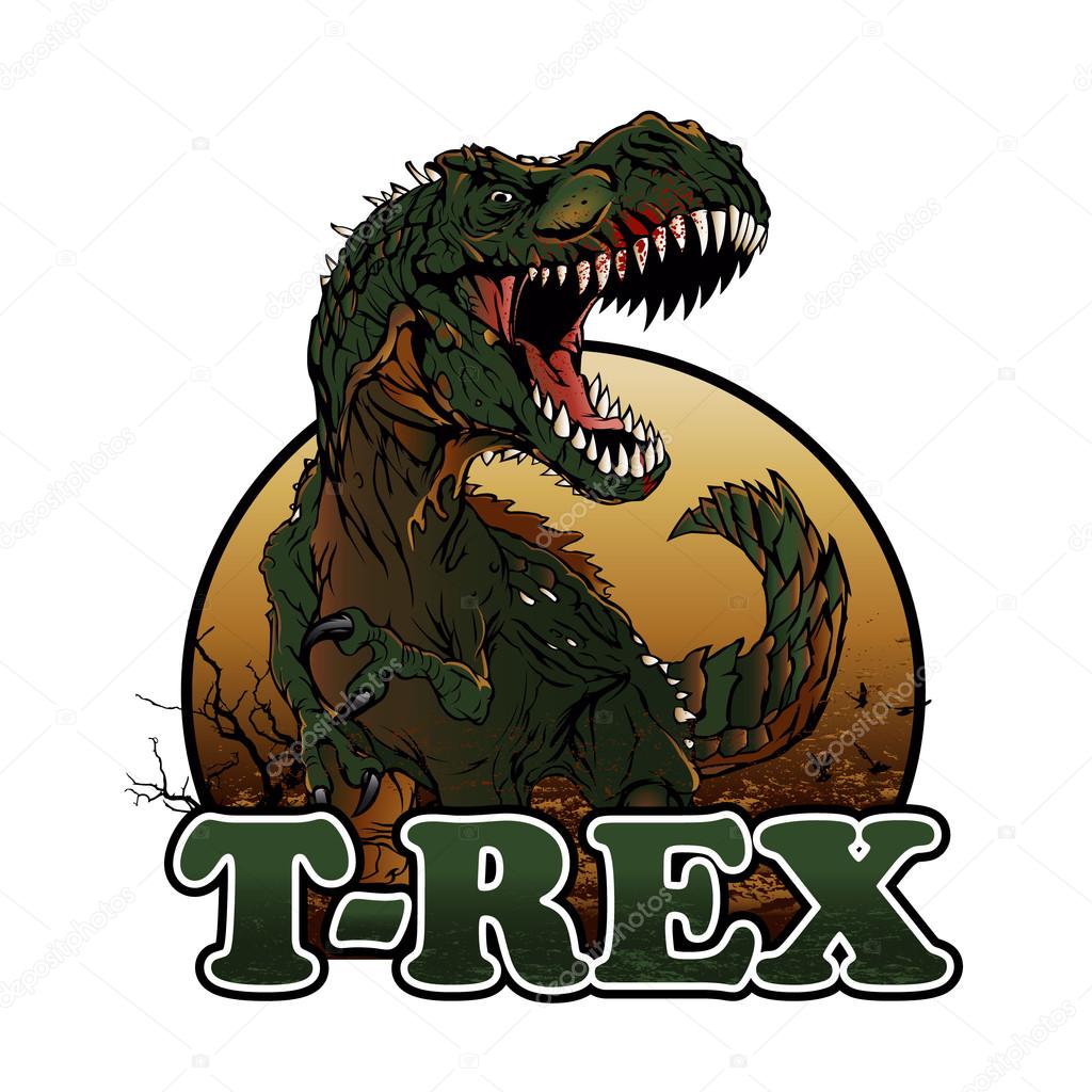 Agressive t rex illustration